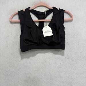 Cake Maternity Lotus Sports Bra Womens Large Black Nursing Pumping Yoga Wireless